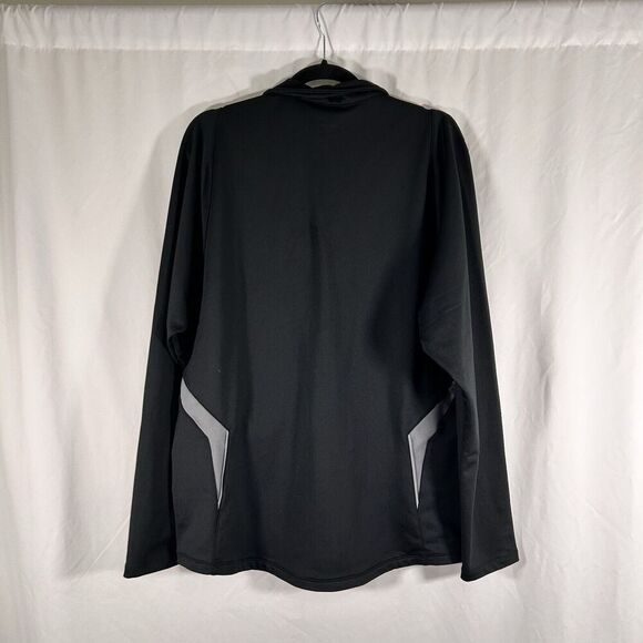 Nike Jacket Men's Large Solid Black Full Zip Mock Neck Zip Pocket Long Sleeve - Picture 7 of 9